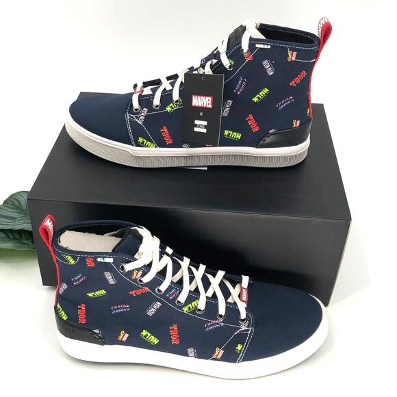 Toms Marvel Comics Blue Iron Man Logos Limited Edition Trvl Lite High Top Shoes